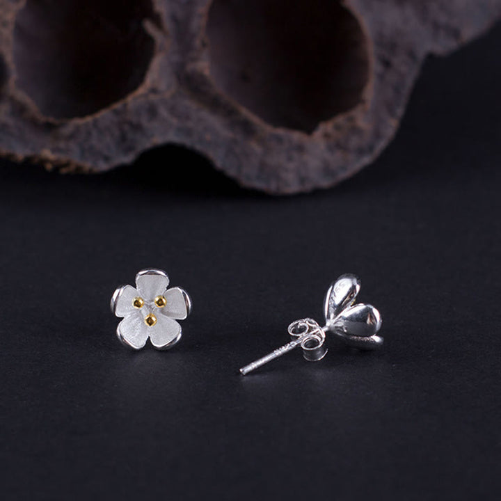 Pendientes de equilibrio con estambres dorados y Buddha Stones en plata de ley 925  - image 4