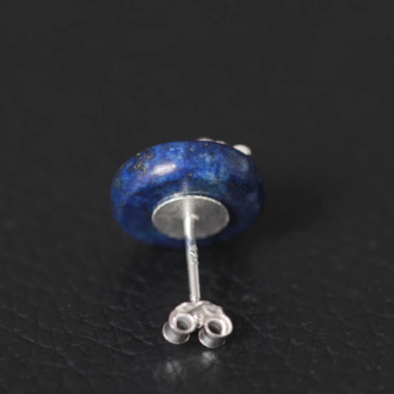 Pendientes de lapislázuli con diseño de loto en plata de ley 925 y Buddha Stones  - image 10
