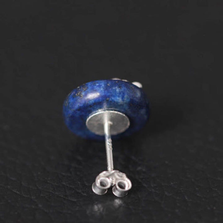 Pendientes de lapislázuli con diseño de loto en plata de ley 925 y Buddha Stones  - image 10