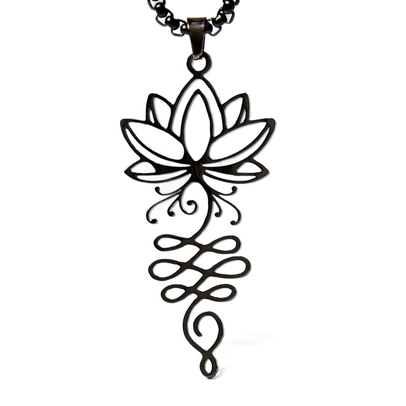 Collar colgante de acero inoxidable con símbolo de iluminación y diseño de Buddha Stones. - image 14