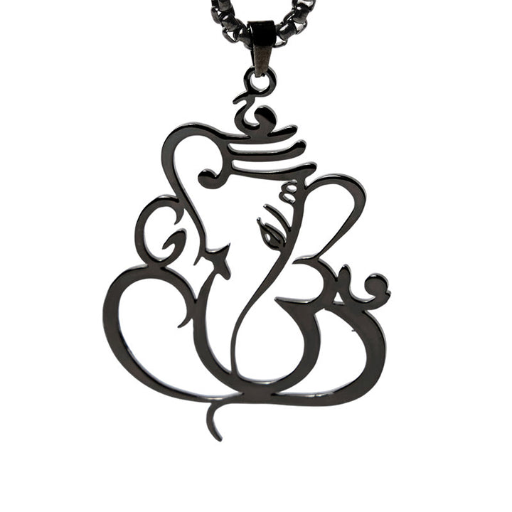 Collar con colgante de protección de acero inoxidable con elefante Ganesha y Buddha Stones - image 18