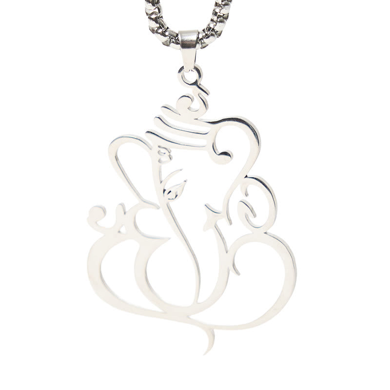 Collar con colgante de protección de acero inoxidable con elefante Ganesha y Buddha Stones - image 12