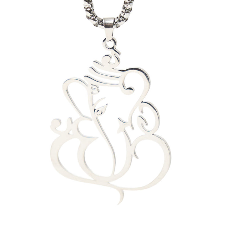 Collar con colgante de protección de acero inoxidable con elefante Ganesha y Buddha Stones - image 12