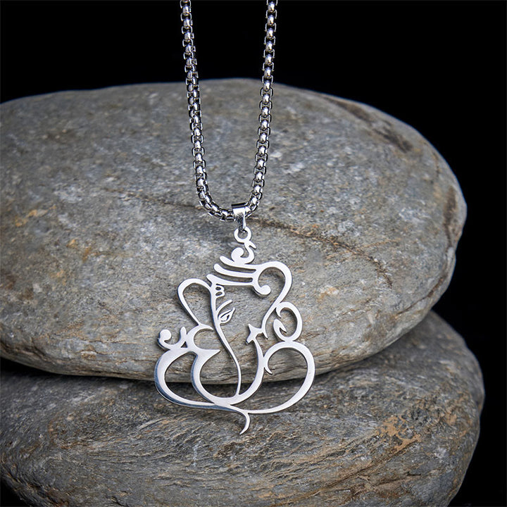 Collar con colgante de protección de acero inoxidable con elefante Ganesha y Buddha Stones - image 8