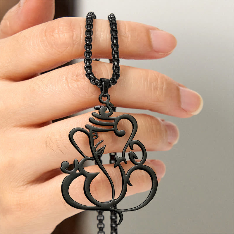 Collar con colgante de protección de acero inoxidable con elefante Ganesha y Buddha Stones - image 15