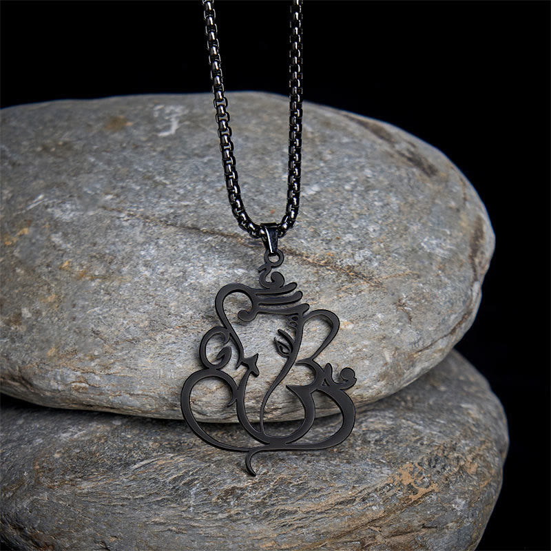 Collar con colgante de protección de acero inoxidable con elefante Ganesha y Buddha Stones - image 14
