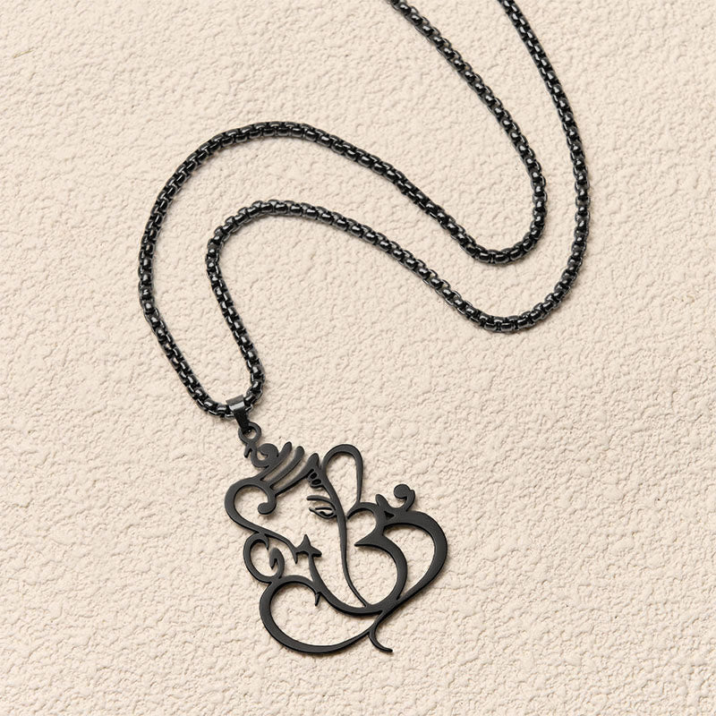 Collar con colgante de protección de acero inoxidable con elefante Ganesha y Buddha Stones - image 17