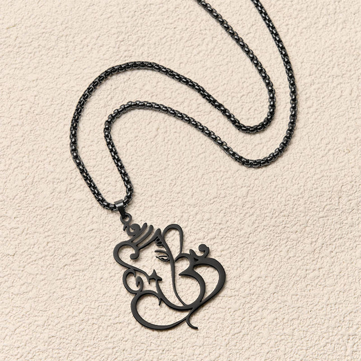 Collar con colgante de protección de acero inoxidable con elefante Ganesha y Buddha Stones - image 17