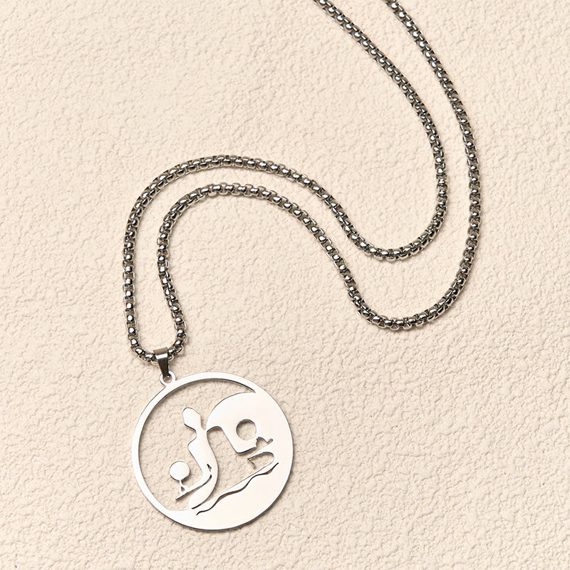 Collar con colgante de equilibrio de acero inoxidable con diseño hueco de Buddha Stones Yin Yang y piedras de Buda - image 19