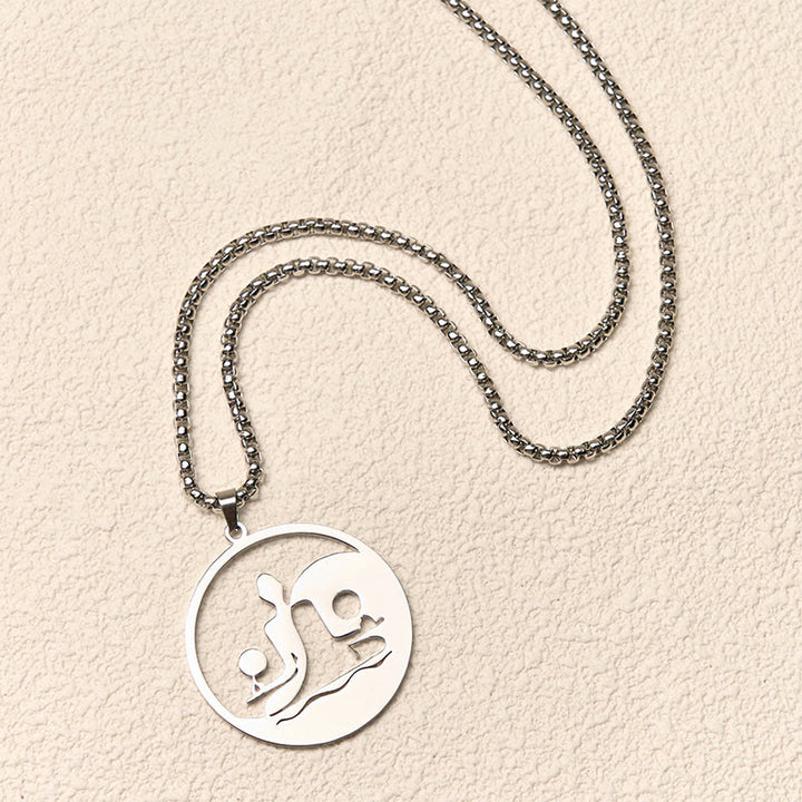 Collar con colgante de equilibrio de acero inoxidable con diseño hueco de Buddha Stones Yin Yang y piedras de Buda - image 19