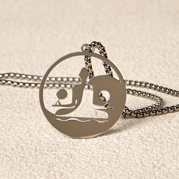 Collar con colgante de equilibrio de acero inoxidable con diseño hueco de Buddha Stones Yin Yang y piedras de Buda - image 21