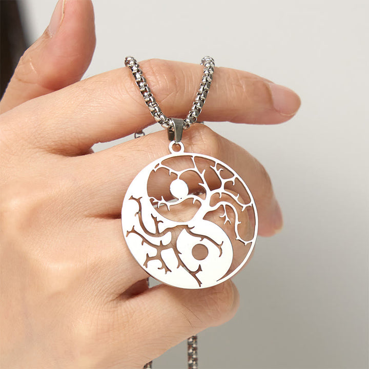 Colgante de acero inoxidable con diseño de Yin Yang, ramas y Buddha Stones. - image 12