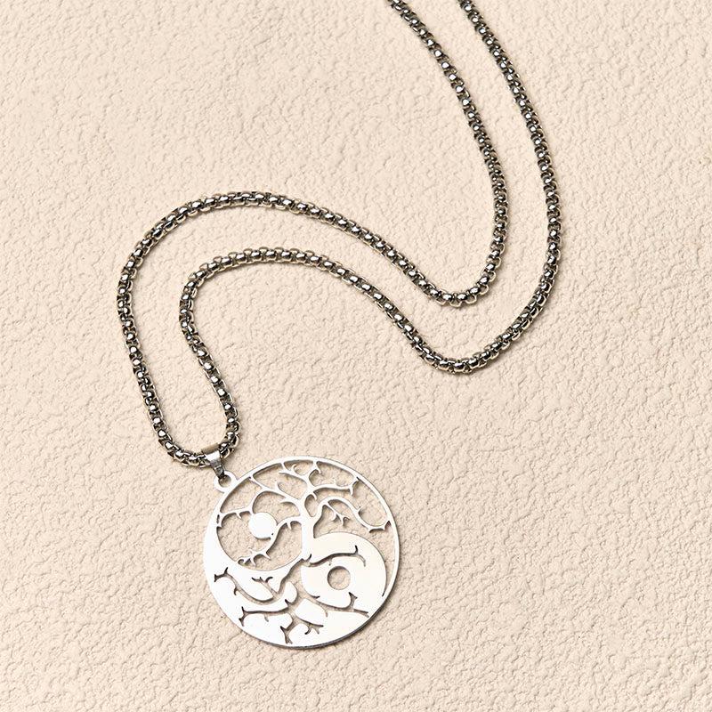 Colgante de acero inoxidable con diseño de Yin Yang, ramas y Buddha Stones. - image 11