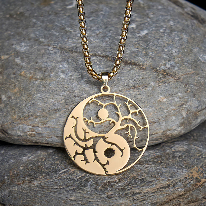 Colgante de acero inoxidable con diseño de Yin Yang, ramas y Buddha Stones. - image 14