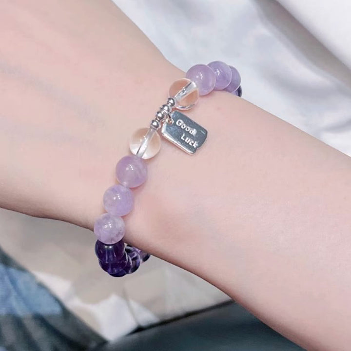 Pulsera de amuleto de la suerte con Buddha Stones, amatista, cuarzo rosa y cuarzo fresa - image 9