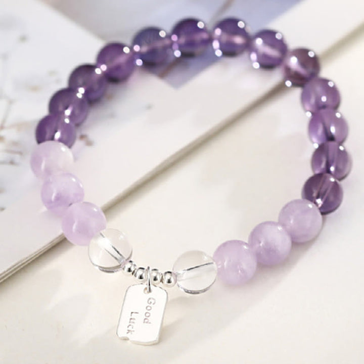 Pulsera de amuleto de la suerte con Buddha Stones, amatista, cuarzo rosa y cuarzo fresa - image 7