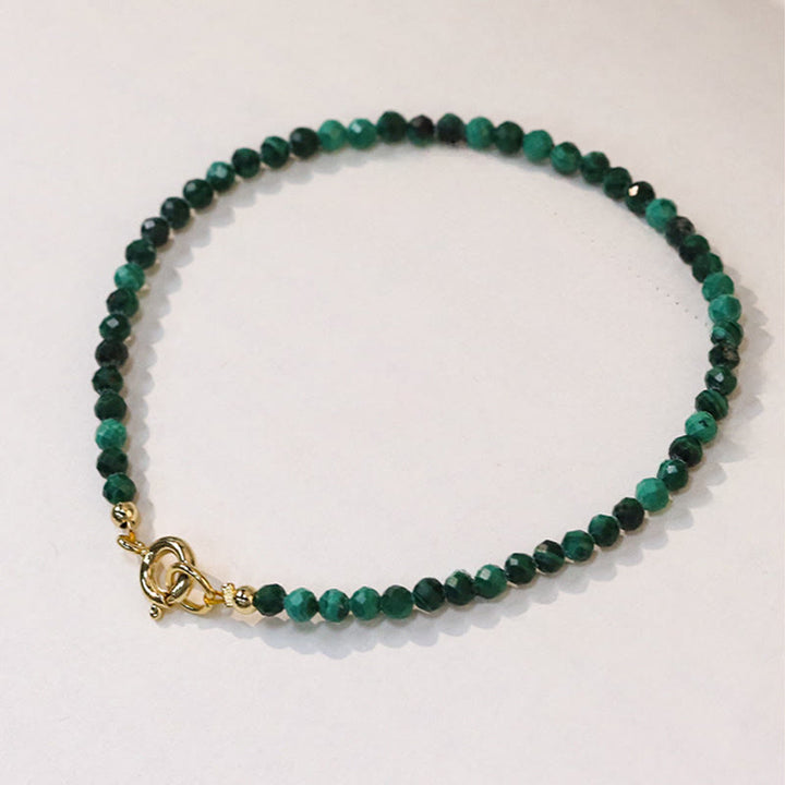 Pulsera antiansiedad con cuentas ultrafinas de malaquita natural de 3 mm de Buddha Stones - image 2