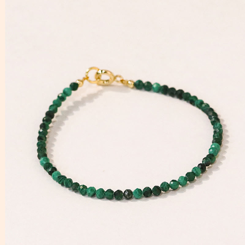 Pulsera antiansiedad con cuentas ultrafinas de malaquita natural de 3 mm de Buddha Stones - image 1