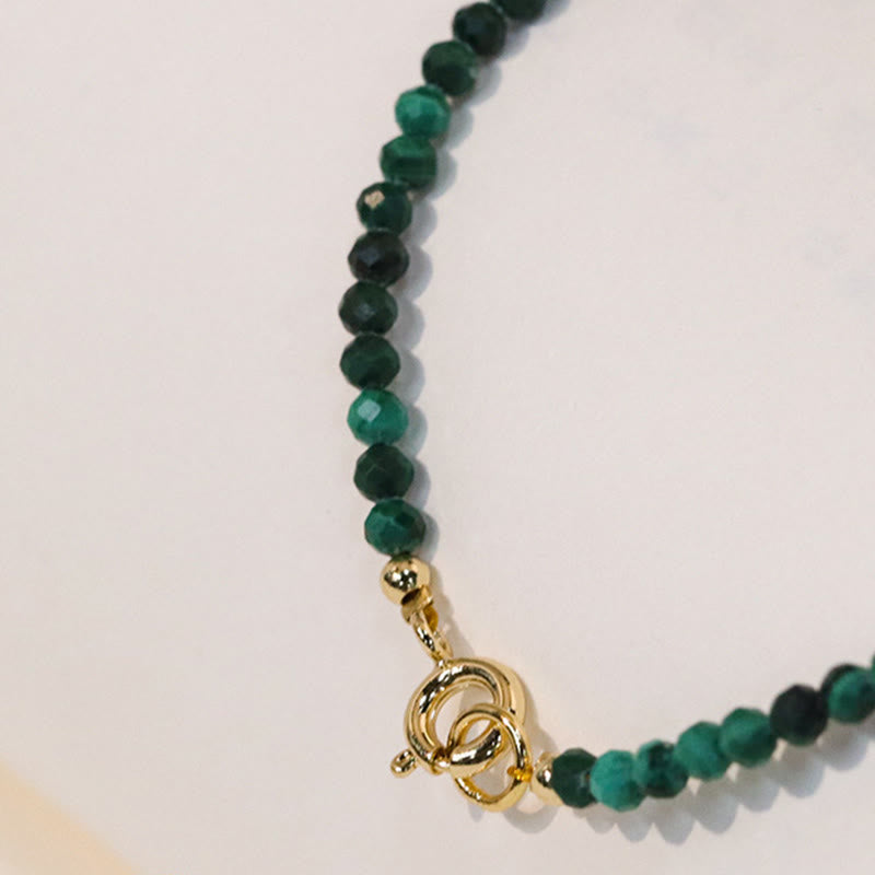 Pulsera antiansiedad con cuentas ultrafinas de malaquita natural de 3 mm de Buddha Stones - image 6