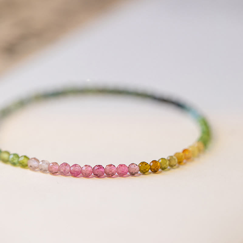 Pulsera con cuentas ultrafinas de turmalina natural de 2,5 mm y Buddha Stones - image 1