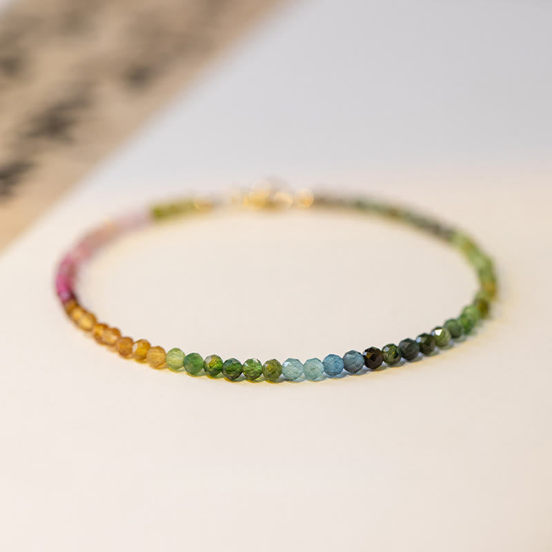 Pulsera con cuentas ultrafinas de turmalina natural de 2,5 mm y Buddha Stones - Turmalina de 2,5 mm (circunferencia de la muñeca: 16 cm) - image 0