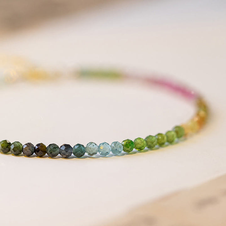 Pulsera con cuentas ultrafinas de turmalina natural de 2,5 mm y Buddha Stones - image 11