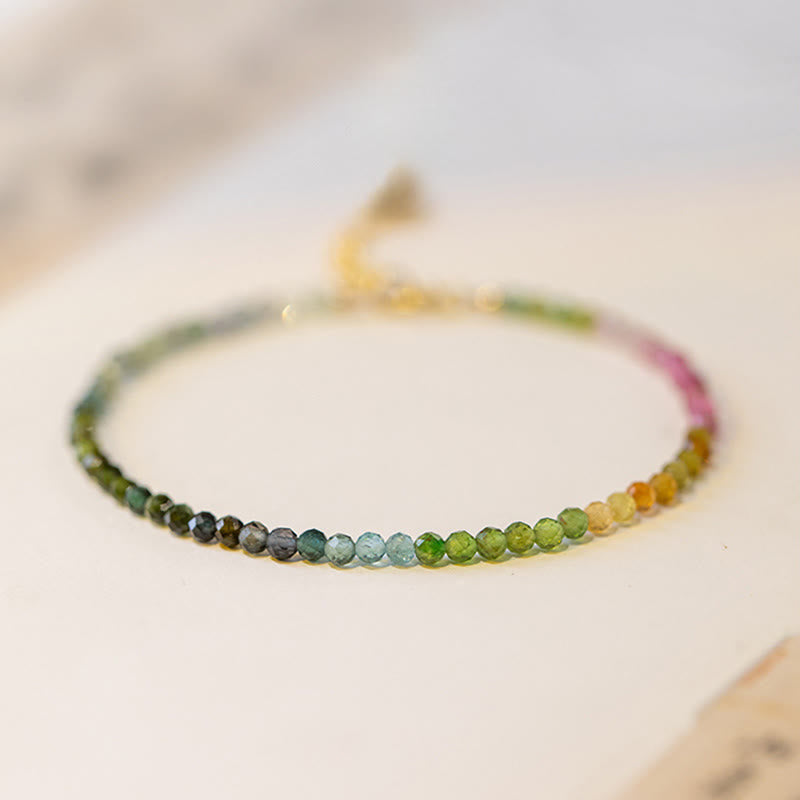 Pulsera con cuentas ultrafinas de turmalina natural de 2,5 mm y Buddha Stones - image 7