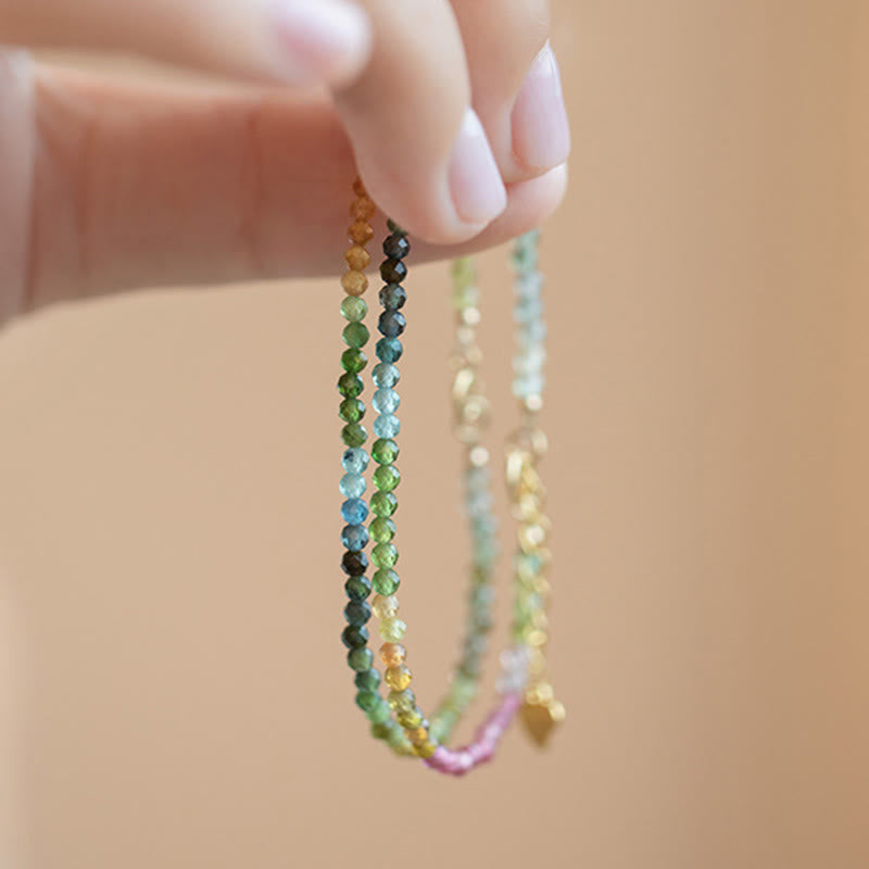 Pulsera con cuentas ultrafinas de turmalina natural de 2,5 mm y Buddha Stones - image 10