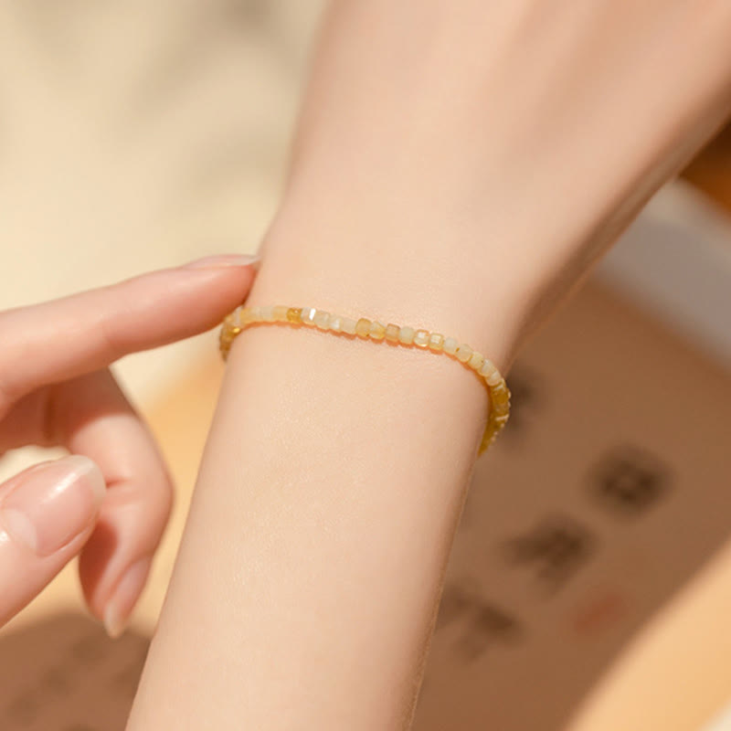 Pulsera de motivación con cuentas ultrafinas de ópalo natural de 2 mm de Buddha Stones - image 4