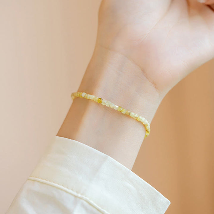 Pulsera de motivación con cuentas ultrafinas de ópalo natural de 2 mm de Buddha Stones - image 7