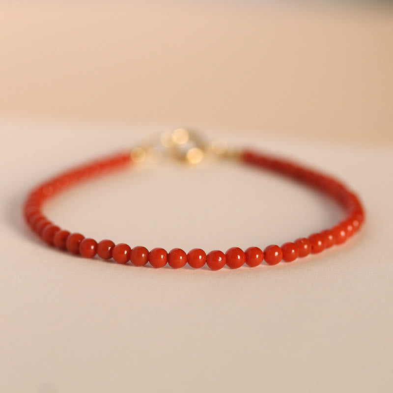 Pulsera con cuentas ultrafinas de ágata roja del sur natural de 3 mm de Buddha Stones - Ágata roja del sur de 3 mm (circunferencia de la muñeca: 14-17 cm) - image 6