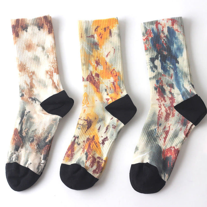 Calcetines unisex de tres pares con diseño de paisaje con pintura de tinta china y Buddha Stones para hombre y mujer - Calcetines de tres pares con paisaje natural - Talla única (EE. UU. 5,5-10, UE 37-42, UK/AU4 4-9, Asia 23,5-26,5 cm) - image 6