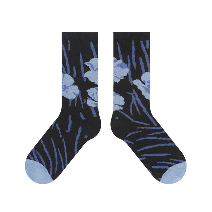 Calcetines de algodón para mujer con diseño floral y caligrafía china de Buddha Stones - image 22