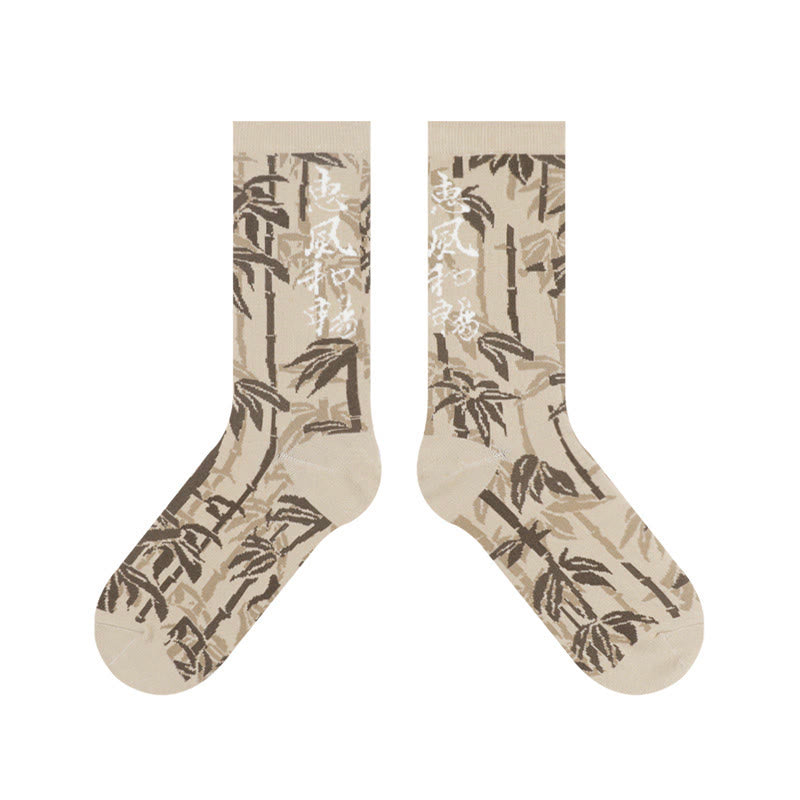 Calcetines de algodón para mujer con diseño floral y caligrafía china de Buddha Stones - image 16