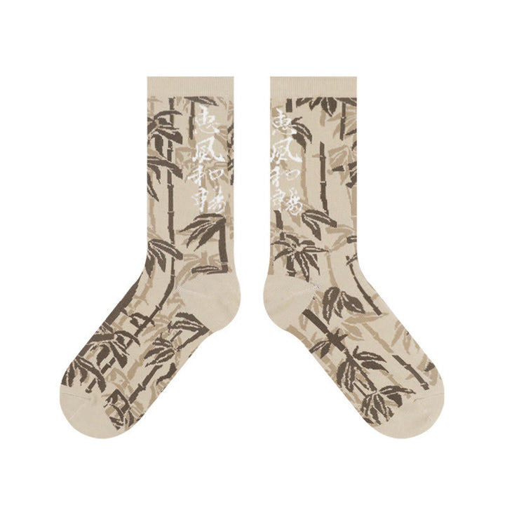 Calcetines de algodón para mujer con diseño floral y caligrafía china de Buddha Stones - image 16