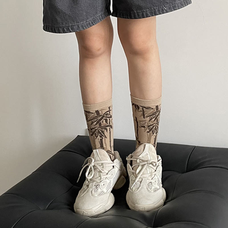 Calcetines de algodón para mujer con diseño floral y caligrafía china de Buddha Stones - image 14