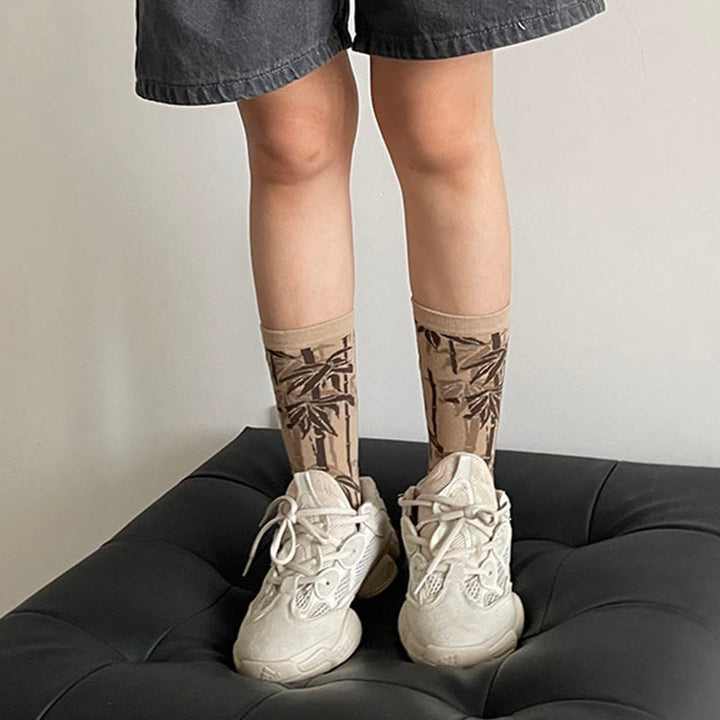 Calcetines de algodón para mujer con diseño floral y caligrafía china de Buddha Stones - image 14