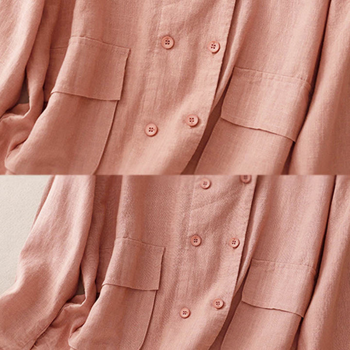 Chaqueta de algodón de manga larga para mujer con diseño de Buddha Stones y bolsillos, cruzada y con estampado de piedras de Buda. - image 18