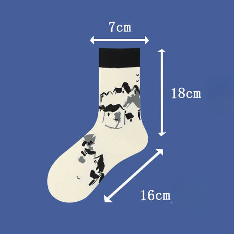 Calcetines informales con diseño de Buddha Stones, velero, ciudad antigua, loto, orquídea, campo, para mujer - image 7