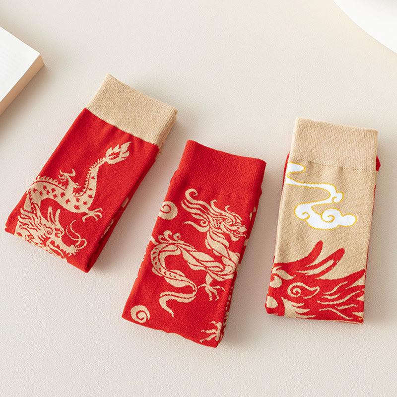 Calcetines unisex de algodón con diseño de dragón rojo y Buddha Stones para hombre y mujer - image 20