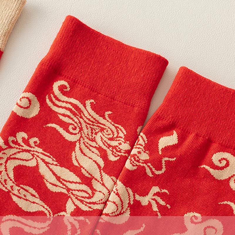 Calcetines unisex de algodón con diseño de dragón rojo y Buddha Stones para hombre y mujer - image 12