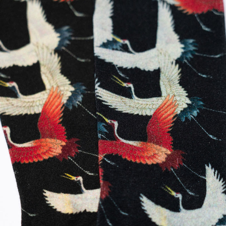 Calcetines unisex con diseño de grullas blancas y rojas de Buddha Stones para hombre y mujer - image 5