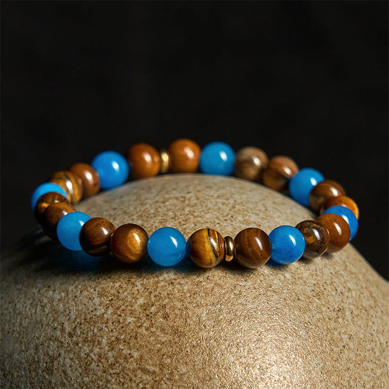 Pulsera de motivación con cuentas espaciadoras de ojo de tigre y apatita de Buddha Stones - image 3