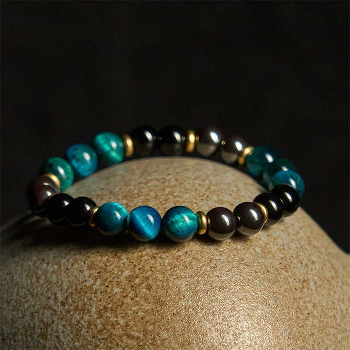 Pulsera de equilibrio con cuentas de ojo de tigre azul natural de Buddha Stones - image 2