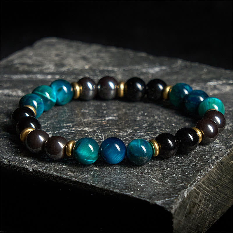 Pulsera de equilibrio con cuentas de ojo de tigre azul natural de Buddha Stones - image 1