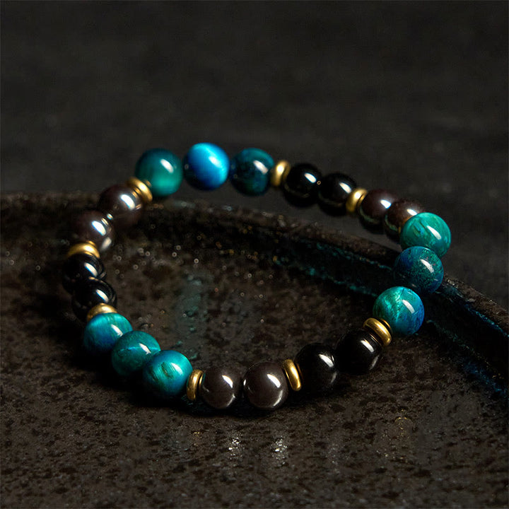 Pulsera de equilibrio con cuentas de ojo de tigre azul natural de Buddha Stones - image 3