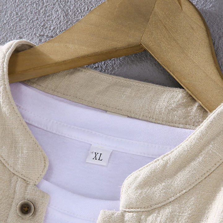 Chaqueta térmica de algodón ramio con forro polar y manga larga con cuello alto y bolsillos de Buddha Stones para hombre - image 6