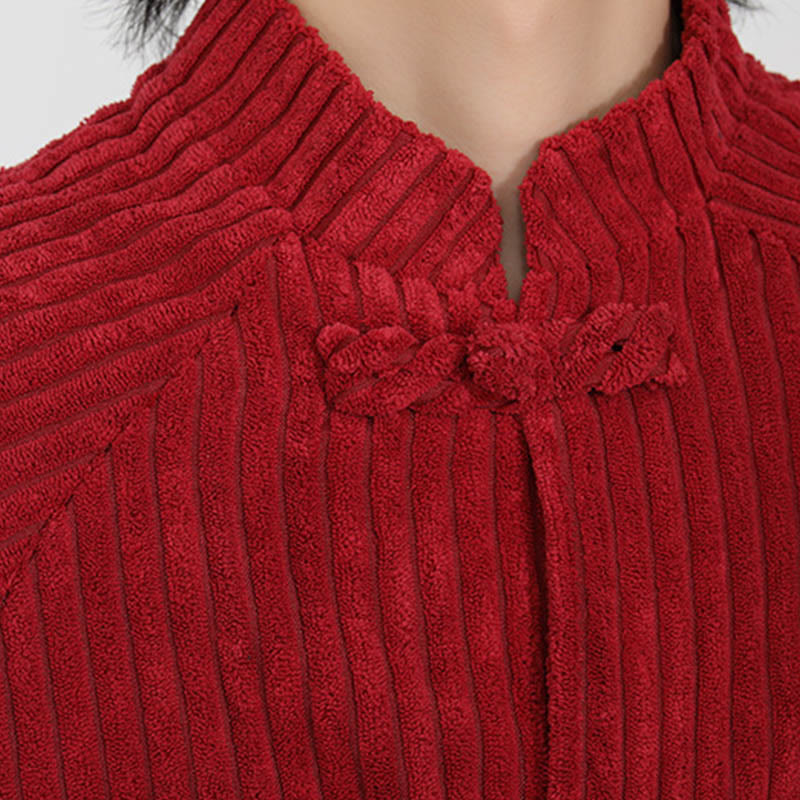 Chaqueta de pana de algodón de manga larga con botones de rana y bolsillos para hombre de Buddha Stones - image 14