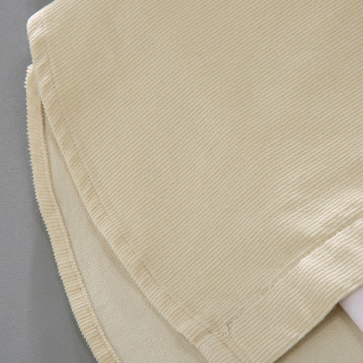 Camisa de pana de algodón puro de manga larga con botones de color liso para hombre de Buddha Stones - image 13