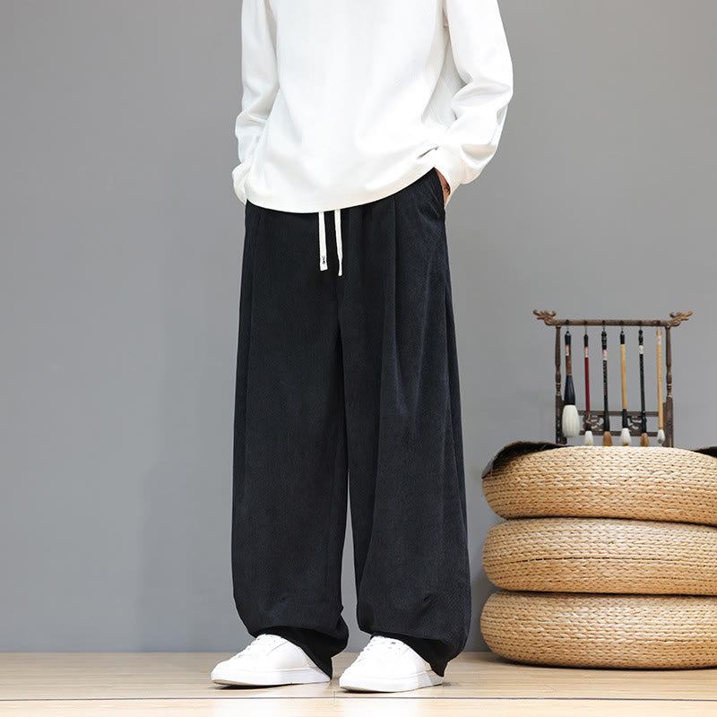 Pantalones harén de pana de algodón puro con bolsillos y diseño de Buddha Stones para hombre. - image 28